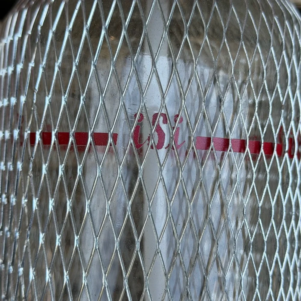 Vintage 1960’s ISI Classic Heimsyphon Soda Seltzer Siphon with Mesh Cover M8